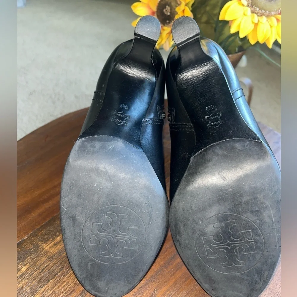Tory Burch Black Leather Ankle Boots Women’s 5